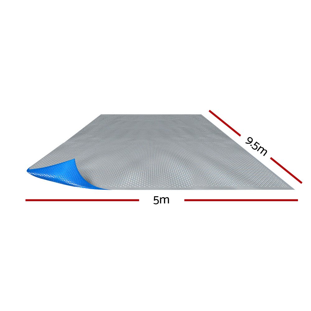 Aquabuddy 9.5M X5M Solar Swimming Pool Cover 400 Micron Outdoor Bubble Blanket - Outdoorium