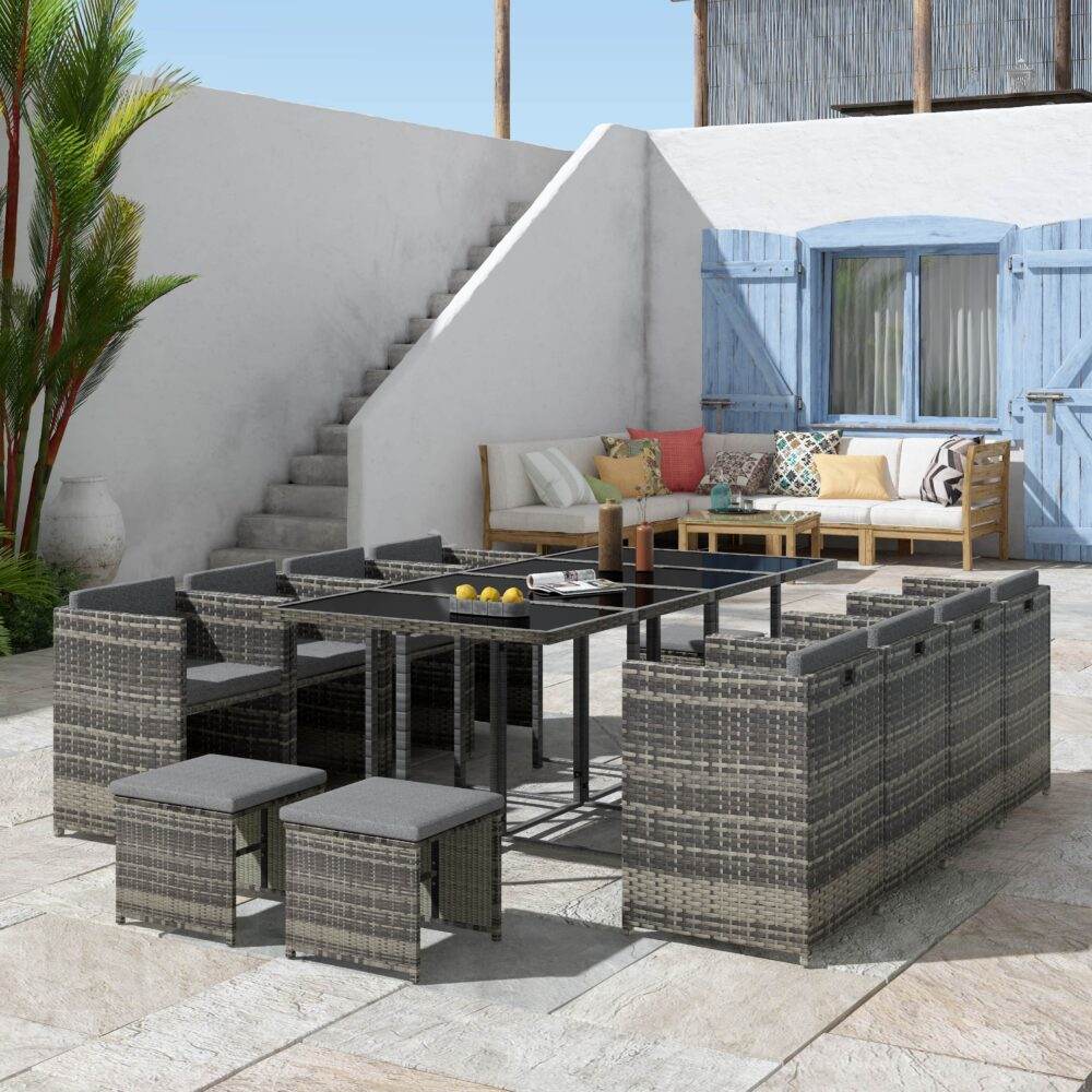 Bali 13PC Outdoor Dining Set - Grey | Outdoorium