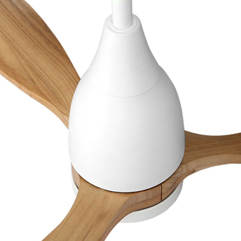 Devanti 52&#39;&#39; Ceiling Fan LED Light Remote Control Wooden Blades Timer 1300mm - Outdoorium