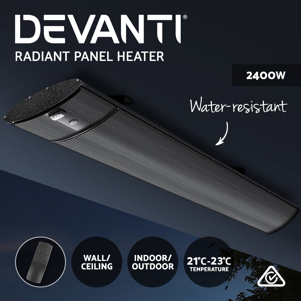 Devanti Electric Radiant Strip Heater Outdoor 2400W - Outdoorium