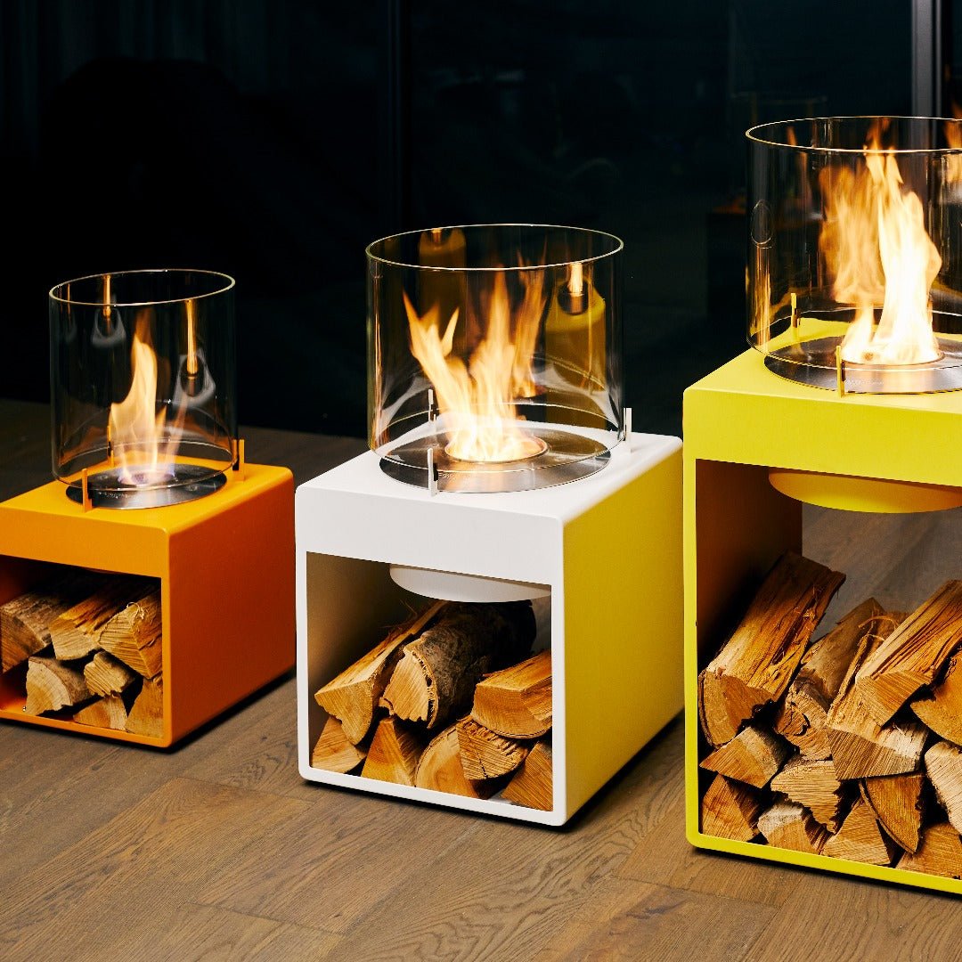 EcoSmart Pop 8T Designer Fireplace - Yellow - Outdoorium