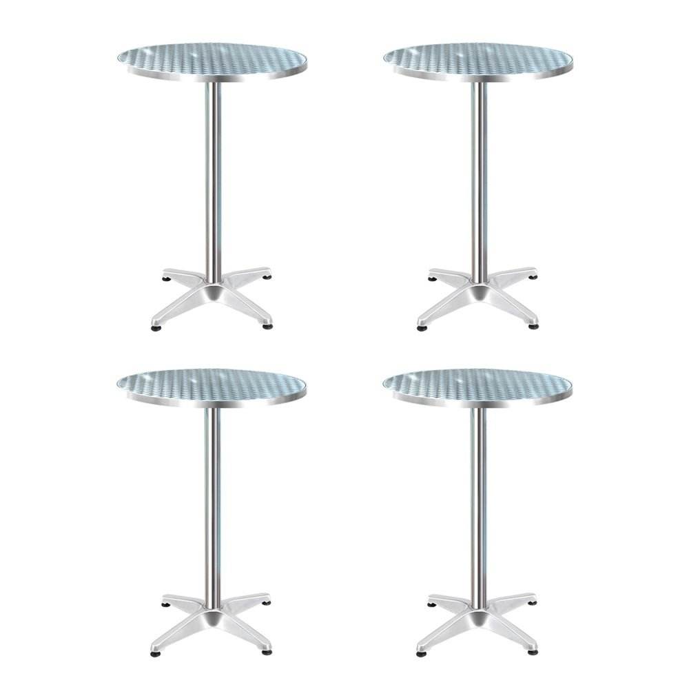 Gardeon Set of 4 Outdoor Bar Table Aluminium Round 70/110CM | Outdoorium