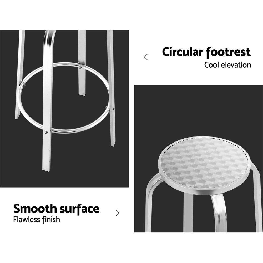 Gardeon 2x Outdoor Bar Stools Aluminum | Outdoorium