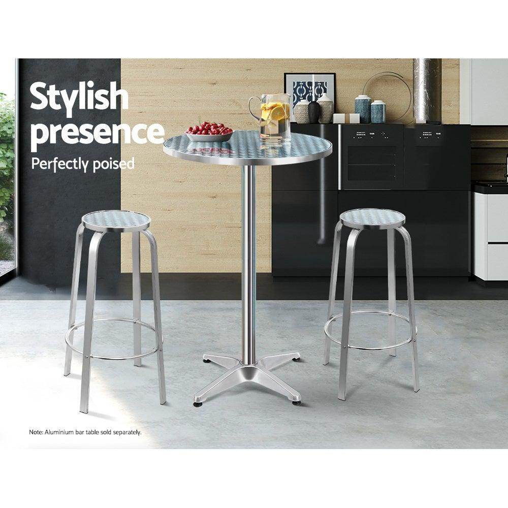 Gardeon 2x Outdoor Bar Stools Aluminum | Outdoorium