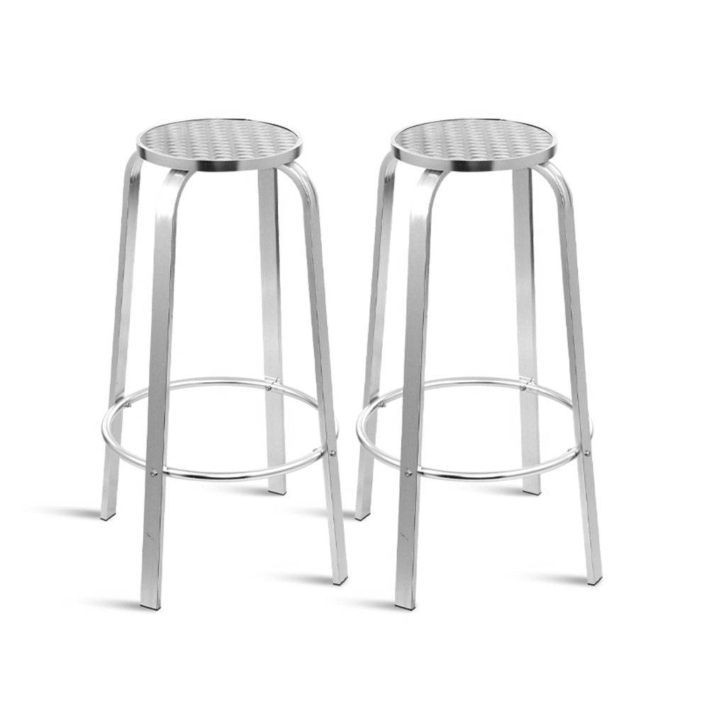 Gardeon 2x Outdoor Bar Stools Aluminum | Outdoorium