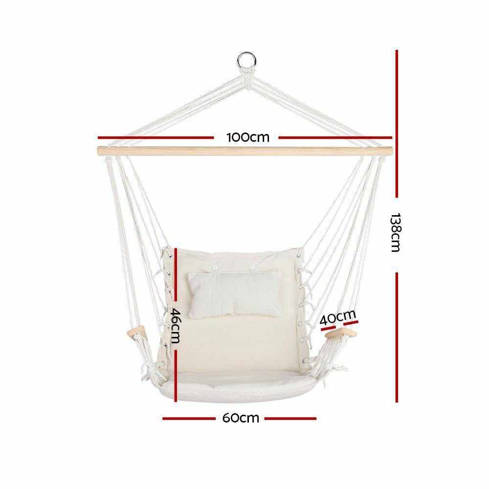 Hammock Hanging Swing Chair - Cream - Outdoorium