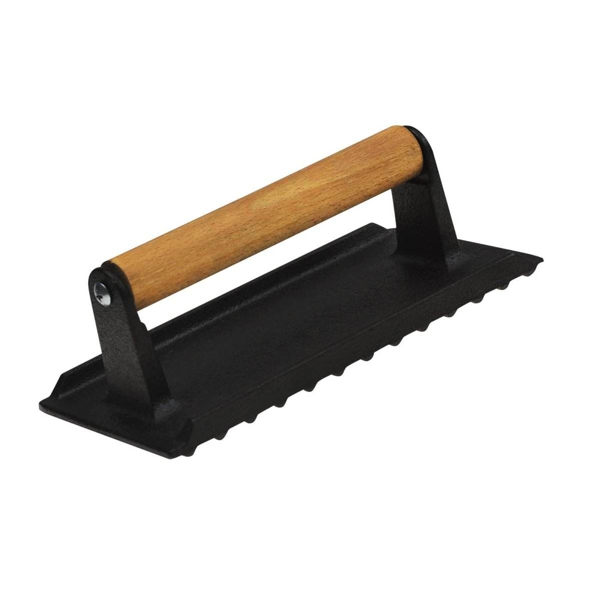 Heavy Duty Rectangular Cast Iron Grill Burger Press Pre - Seasoned Steak Griddle BBQ Grilling | Outdoorium