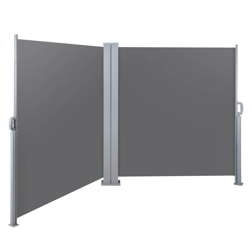Instahut Side Awning Sun Shade Outdoor Retractable Privacy Screen 1.8MX6M Grey | Outdoorium