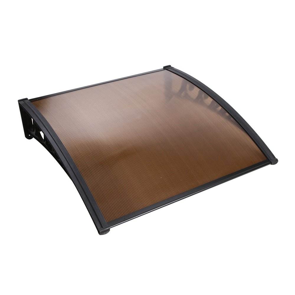 Instahut Window Door Awning? 1mx1m Brown Hollow Sheet Plastic Frame | Outdoorium