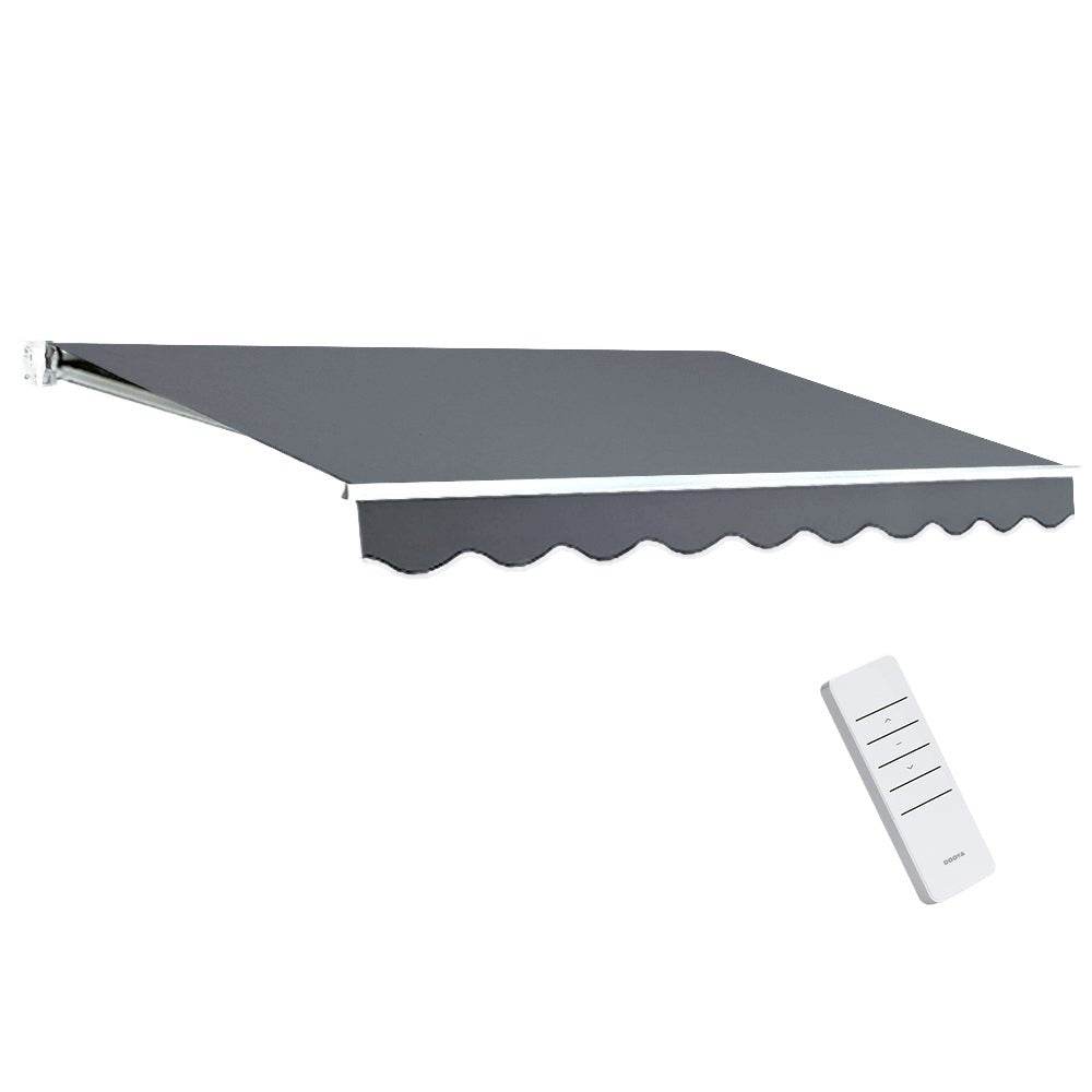 Instahut Retractable Folding Arm Awning Motorised Sunshade 3Mx2.5M Grey | Outdoorium