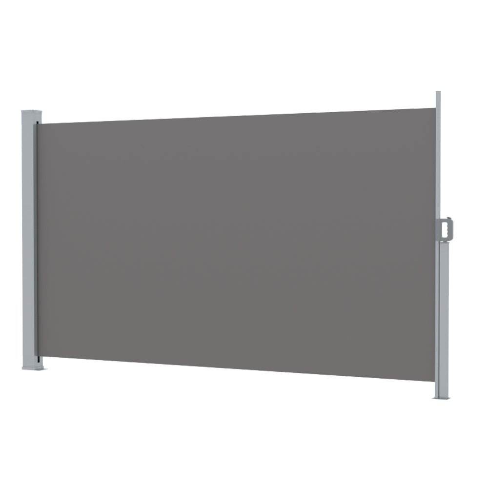 Instahut Side Awning Sun Shade Outdoor Retractable Privacy Screen 1.8X3M Grey | Outdoorium