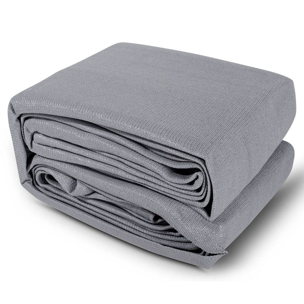 Instahut Shade Sail 6x6m Rectangle 280GSM 98% Grey Shade Cloth | Outdoorium