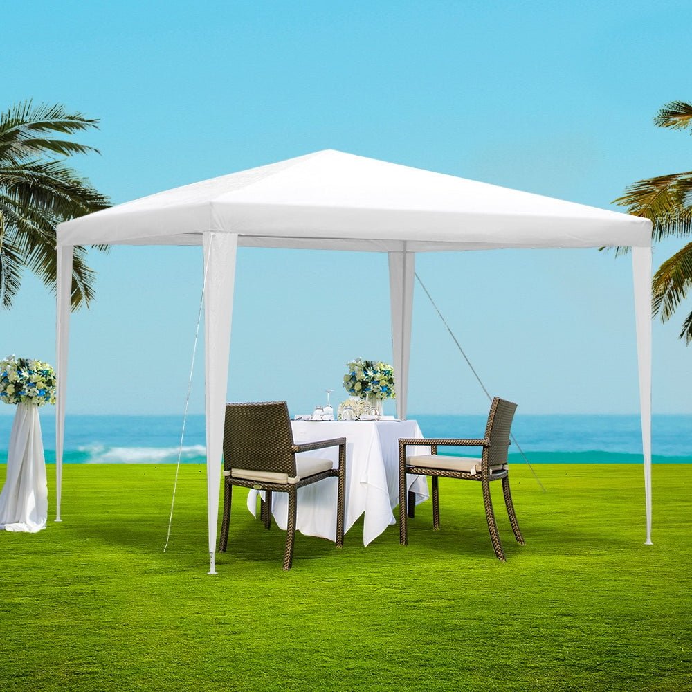 Instahut Wedding Gazebo Outdoor Marquee Party Tent Event Canopy Camping 3x3 White - Outdoorium