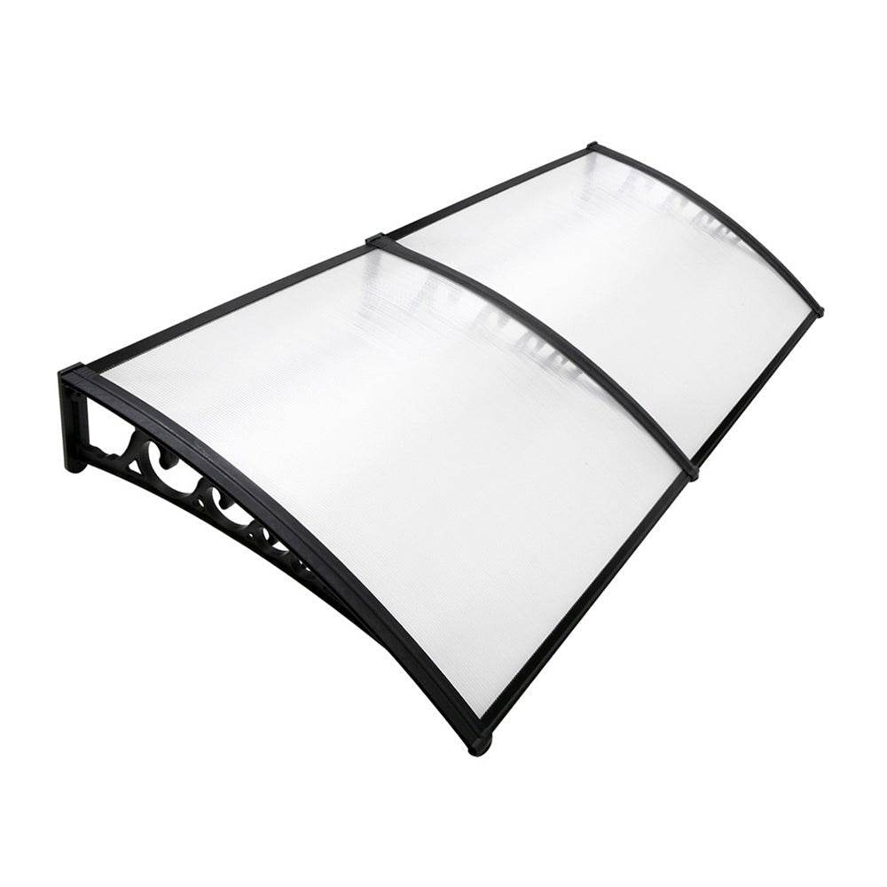 Instahut Window Door Awning 1mx2.4m Transparent Hollow Sheet Plastic Frame | Outdoorium