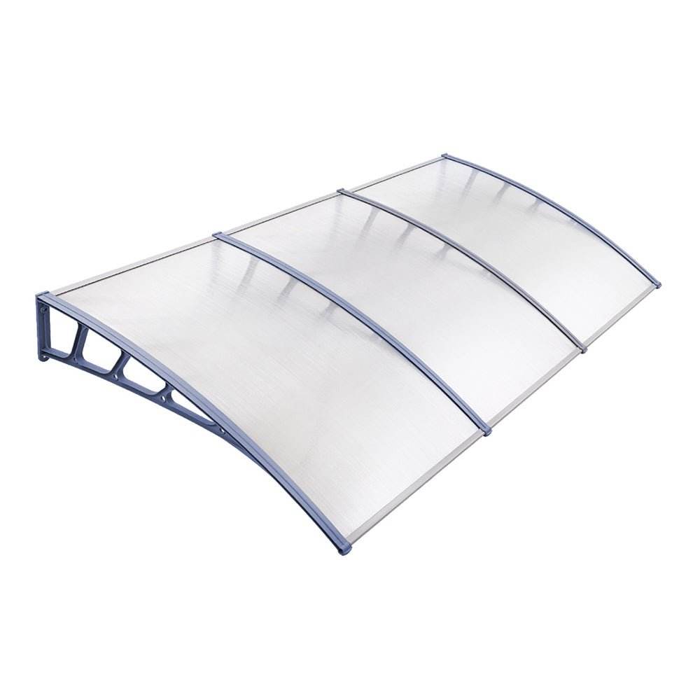 Instahut Window Door Awning Canopy 1.5mx3m Transparent Sheet Grey Plastic Frame | Outdoorium