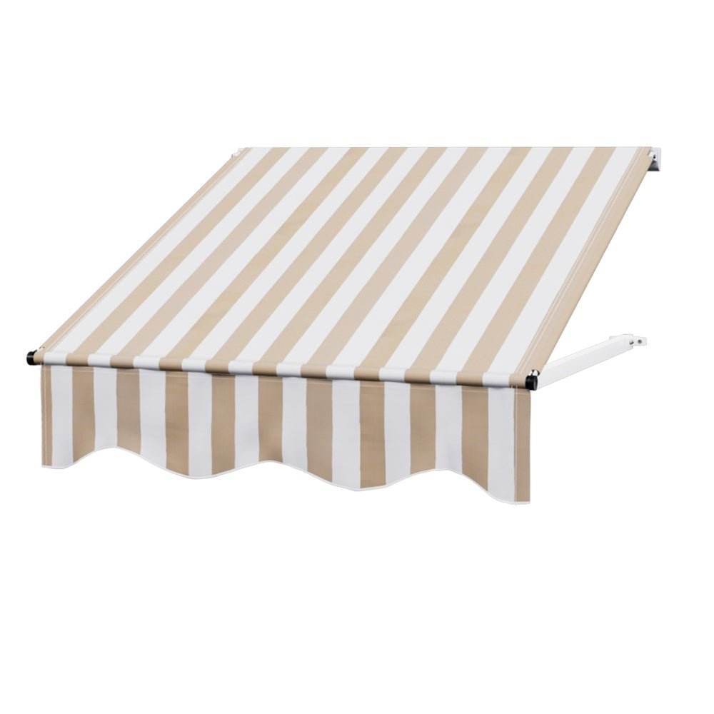 Instahut Window Door Awning 1mx1m Beige White Polyester Fabric Aluminum Frame | Outdoorium