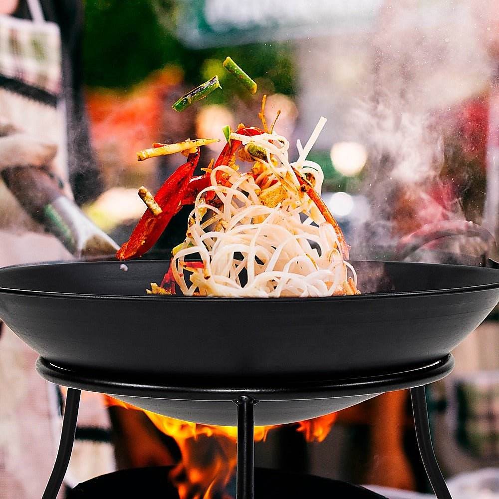 Iron Fire Bowl Traditional Log Fire Pit – Outdoor Heating & Campfire BBQ | Outdoorium