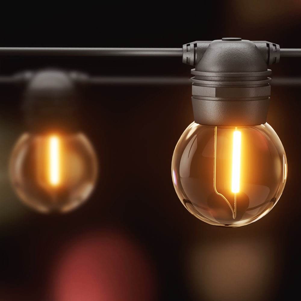 17m Solar Festoon Lights Outdoor LED String Light | Outdoorium