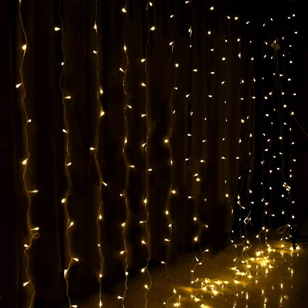 3X6M Christmas Lights Curtain Light Warm White 600 LED Jingle Jollys | Outdoorium