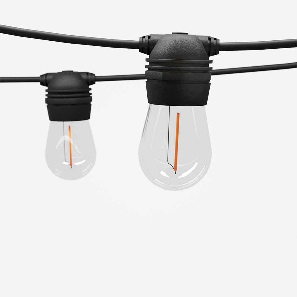 23m Solar Festoon Lights Outdoor LED String Light | Outdoorium