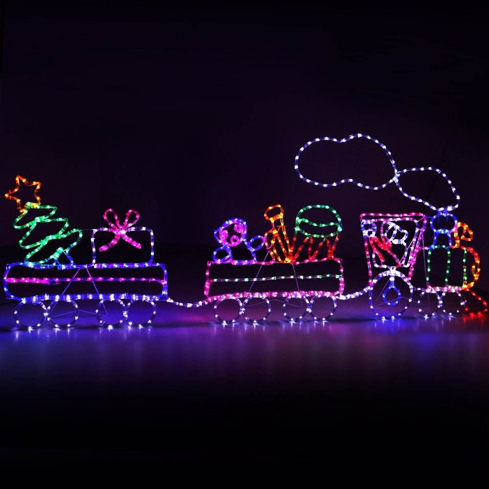2.1M Christmas Lights 631 LED Train Motif Light Decorations Jingle Jollys | Outdoorium
