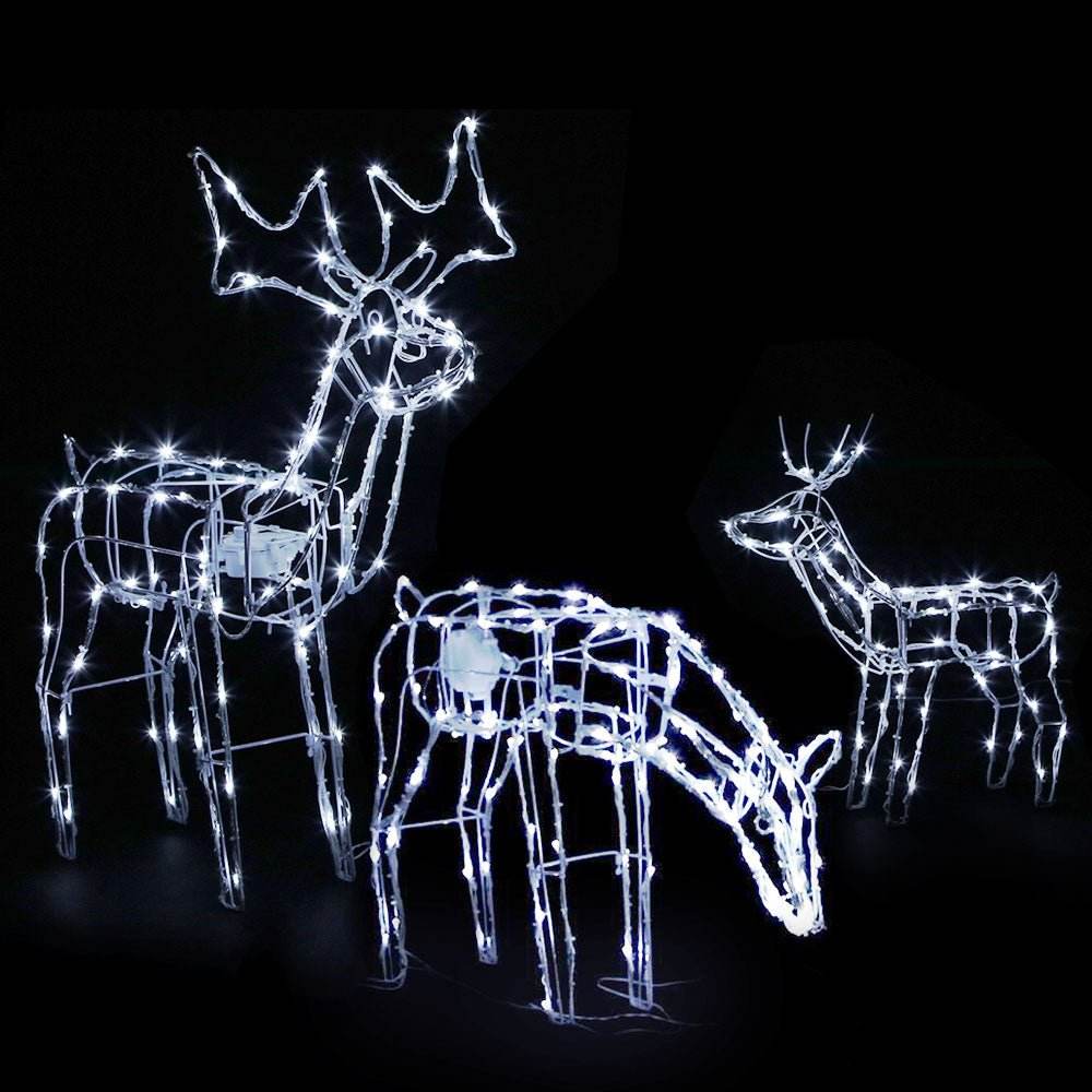 3 PCS Christmas Lights Reindeers 250 LED Decorations Jingle Jollys | Outdoorium