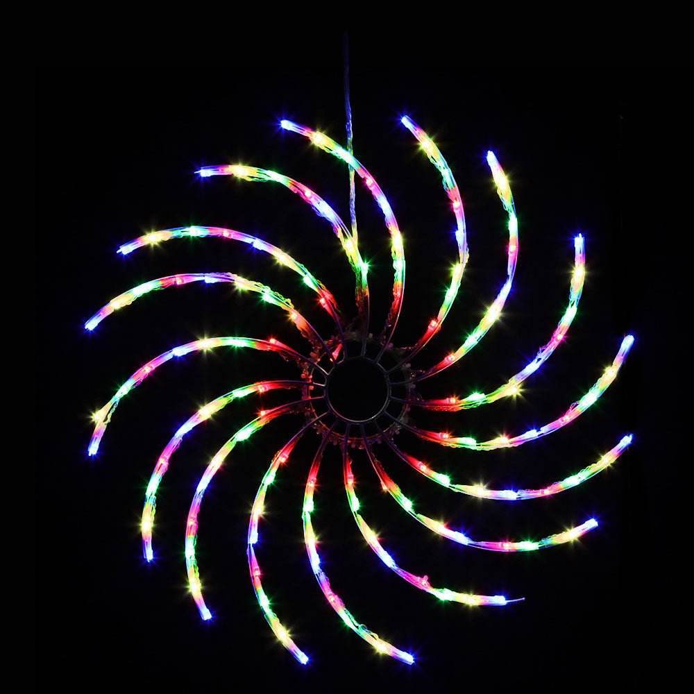 0.5M Christmas Lights 128 LED Spin Motif Light Decorations Jingle Jollys | Outdoorium