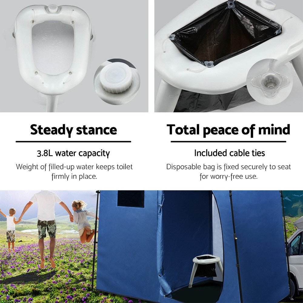 Weisshorn Portable Folding Toilet Camping Outdoor Caravan Plastic Bag | Outdoorium