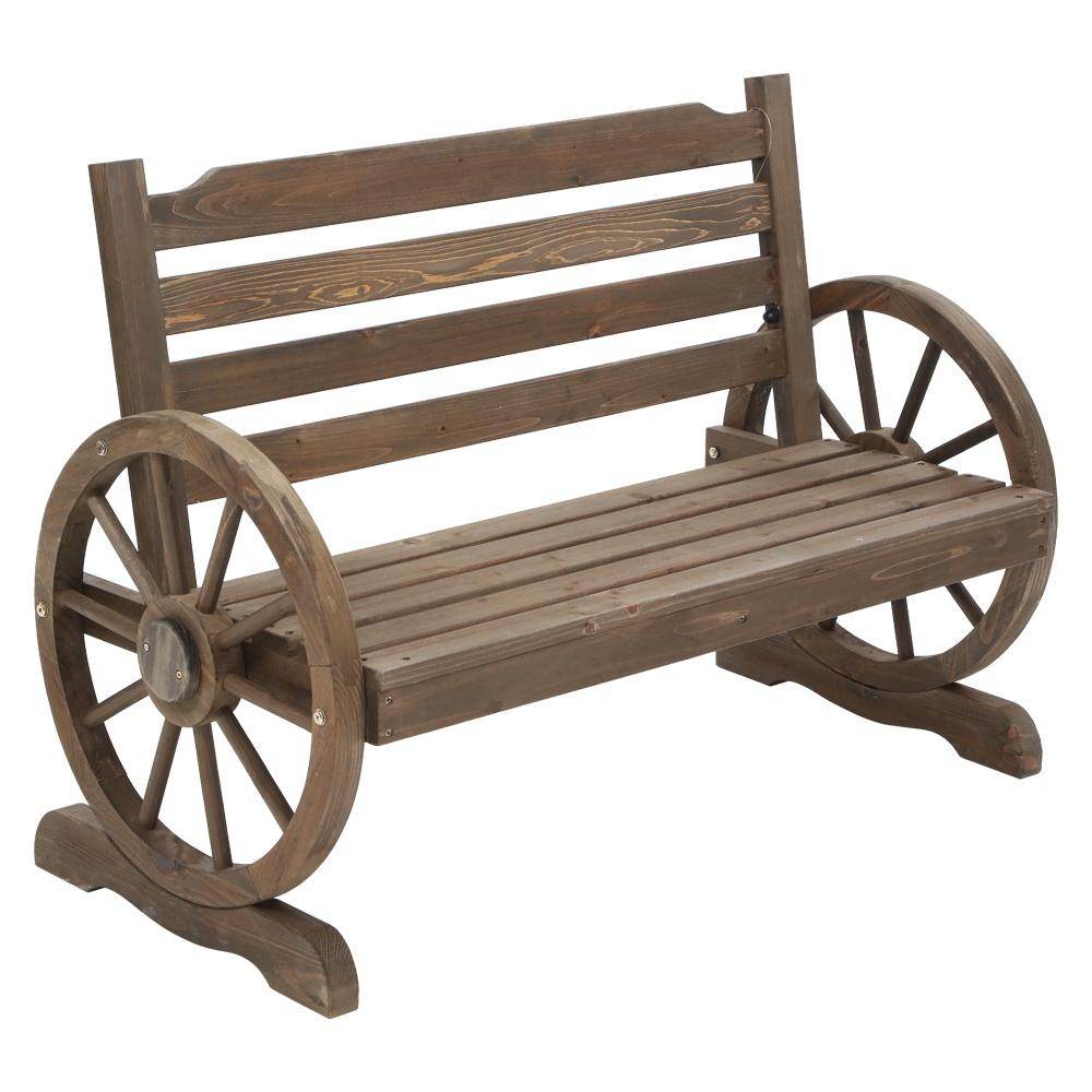 Gardeon Outdoor Garden Bench Wooden 2 Seat Wagon Chair Patio Furniture Teak | Outdoorium