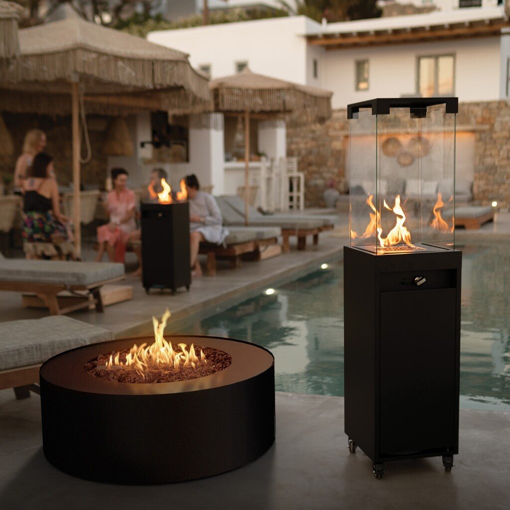 Planika Galio Star Black Automatic Outdoor Gas Fireplace + Remote - Outdoorium
