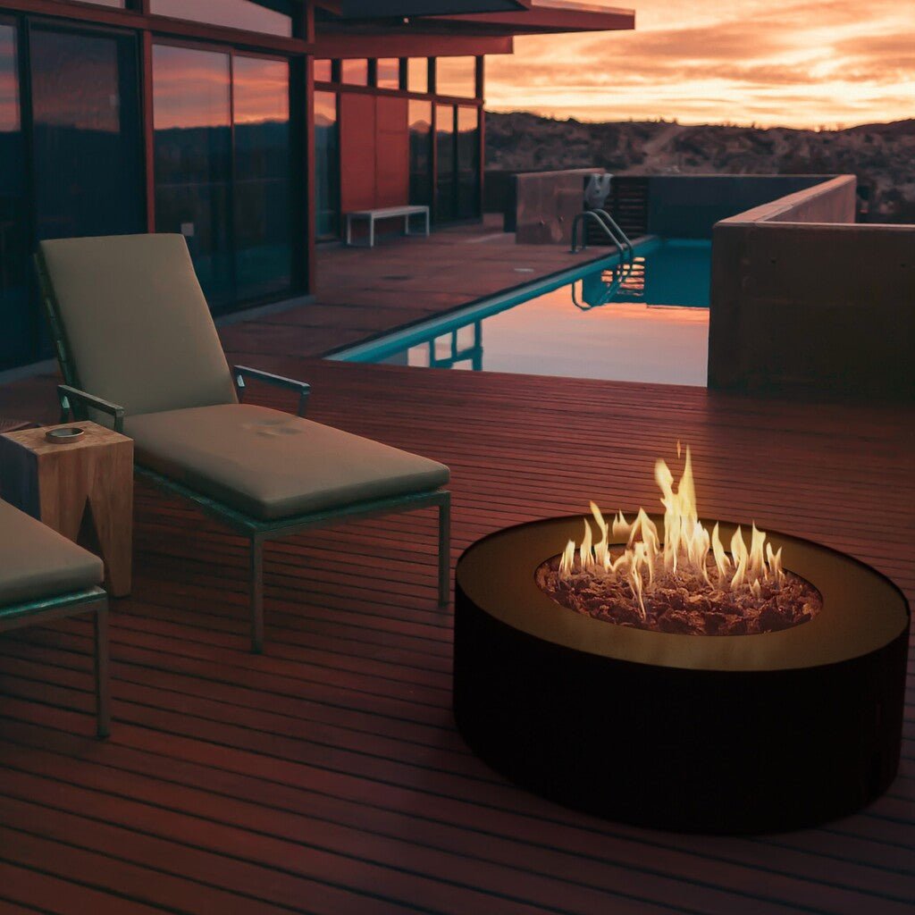 Planika Galio Star Black Automatic Outdoor Gas Fireplace + Remote - Outdoorium