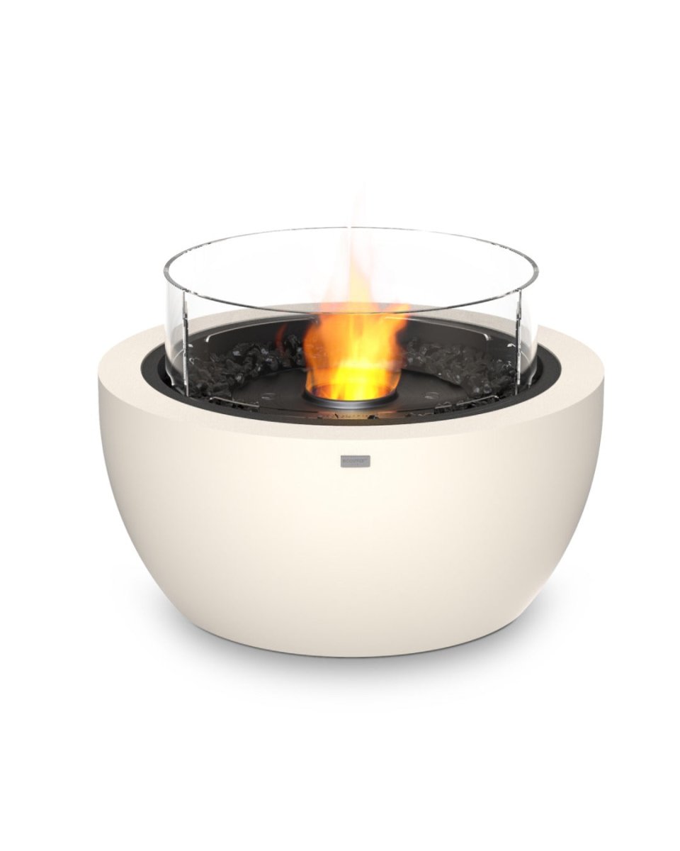 EcoSmart Pod 30 Fire Pit Bowl - Bone + Black Burner - Outdoorium