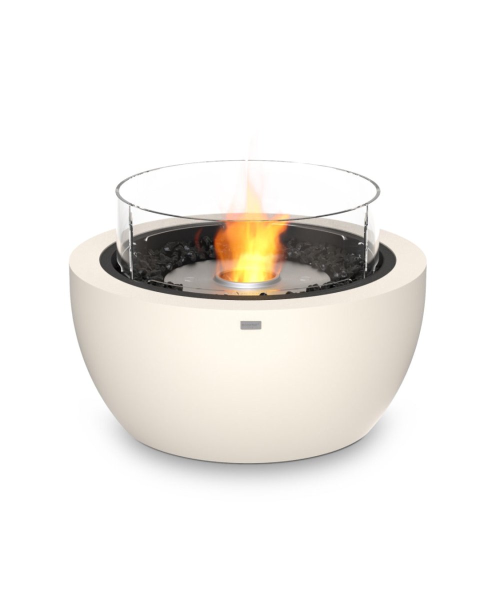 EcoSmart Pod 30 Fire Pit Bowl - Bone + Black Burner - Outdoorium