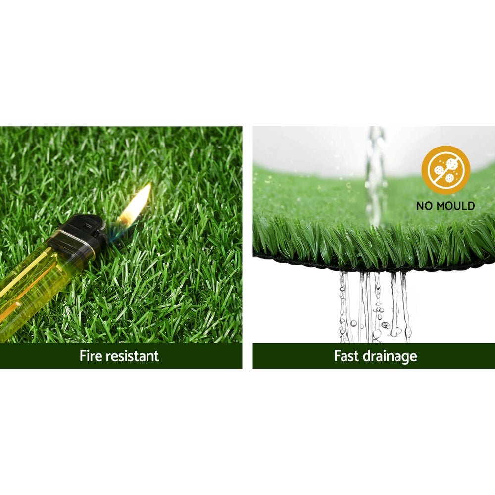 Primeturf Artificial Grass 10mm 2mx10m 20sqm Synthetic Fake Turf Plants Plastic Lawn Olive - Outdoorium