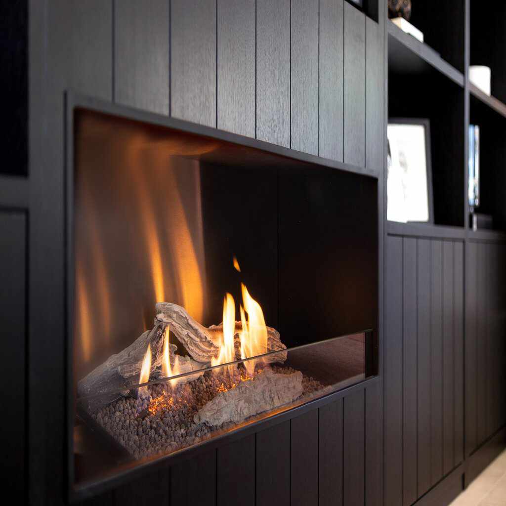 PURE FLAME Bioethanol Log Fireplace BEV Technology - Outdoorium