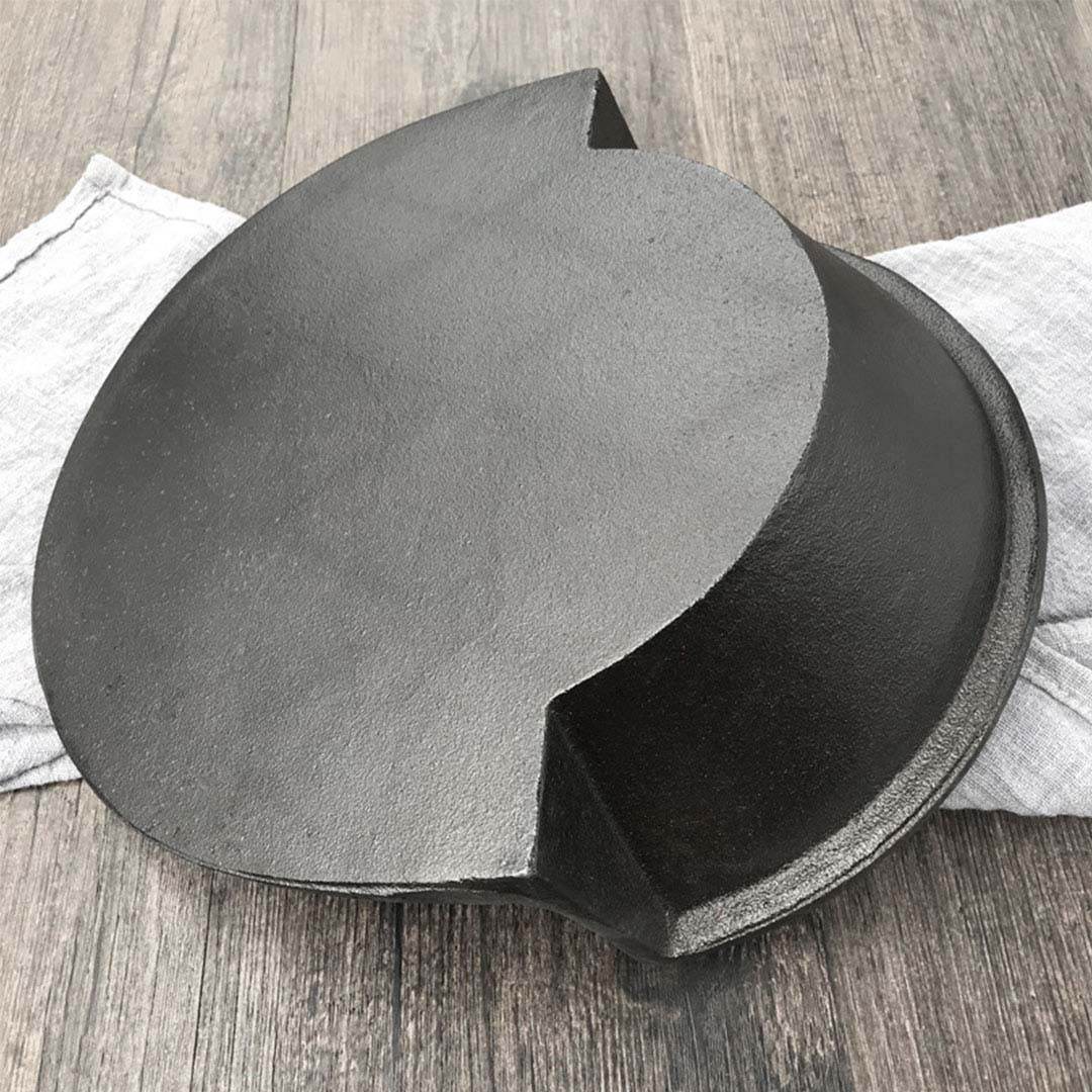SOGA 2 in 1 Cast Iron Ribbed Fry Pan Skillet Griddle BBQ and Steamboat Hot Pot | Outdoorium