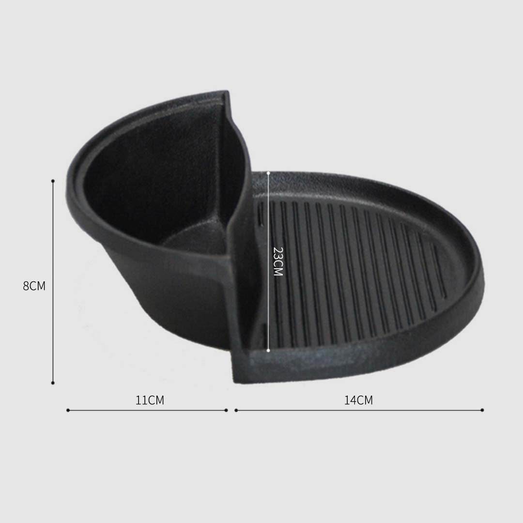 SOGA 2 in 1 Cast Iron Ribbed Fry Pan Skillet Griddle BBQ and Steamboat Hot Pot | Outdoorium