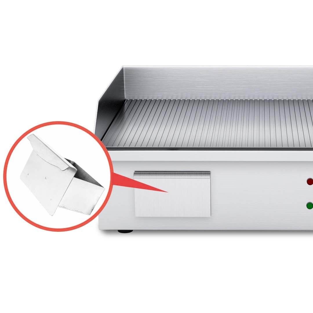 SOGA 2200W Stainless Steel Ribbed Griddle Commercial Grill BBQ Hot Plate 56*48*23 | Outdoorium