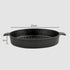 SOGA 25cm Round Ribbed Cast Iron Frying Pan Skillet Steak Sizzle Platter with Handle | Outdoorium