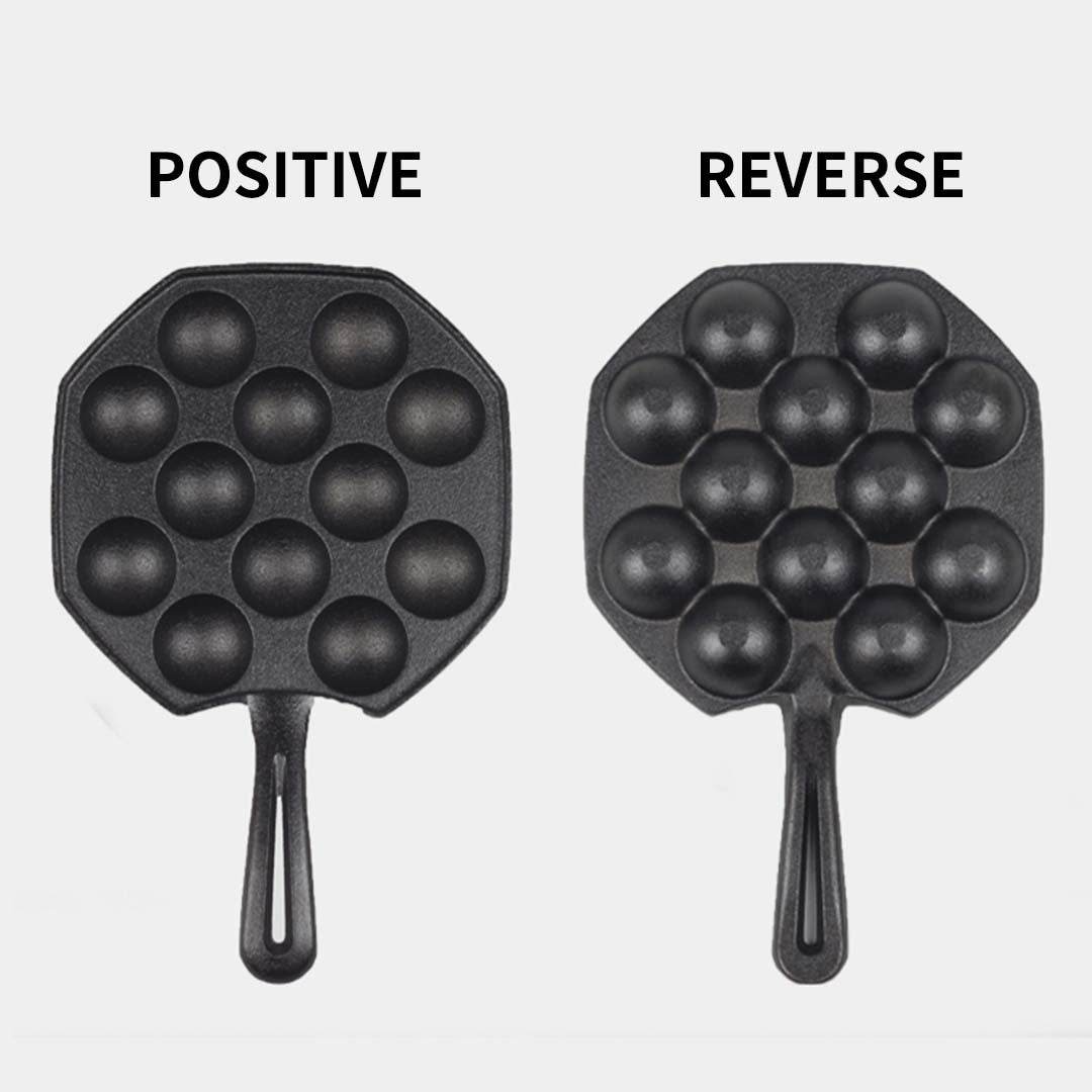 SOGA 2X 18CM Cast Iron Takoyaki Fry Pan Octopus Balls Maker 12 Hole Cavities Grill Mold | Outdoorium
