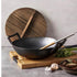 SOGA 2X 36CM Commercial Cast Iron Wok FryPan with Wooden Lid Fry Pan | Outdoorium