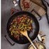 SOGA 2X 36CM Commercial Cast Iron Wok FryPan with Wooden Lid Fry Pan | Outdoorium