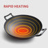 SOGA 2X 36CM Commercial Cast Iron Wok FryPan with Wooden Lid Fry Pan | Outdoorium