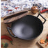 SOGA 2X 36CM Commercial Cast Iron Wok FryPan with Wooden Lid Fry Pan | Outdoorium