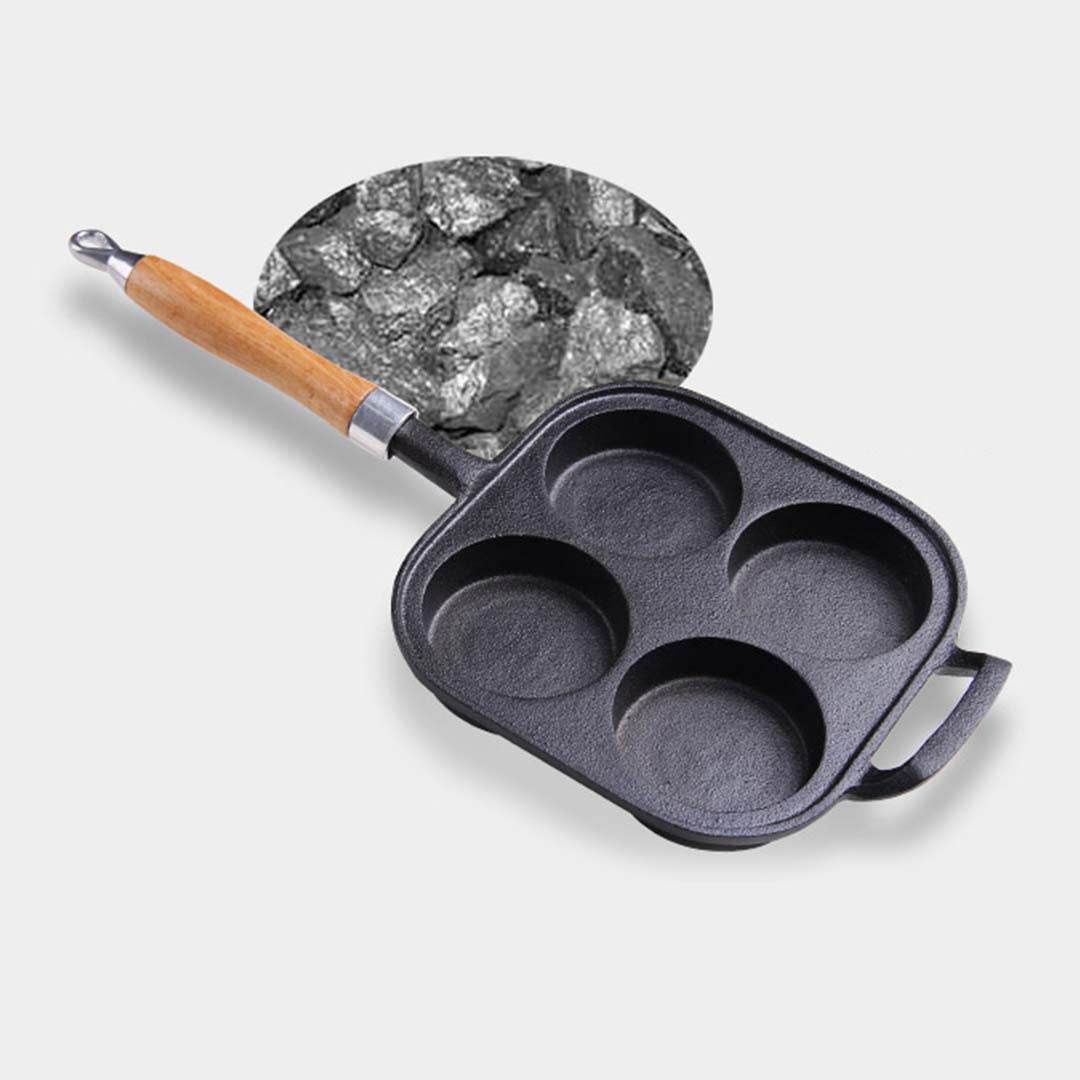 SOGA 2X 4 Mold Cast Iron Breakfast Fried Egg Pancake Omelette Fry Pan | Outdoorium