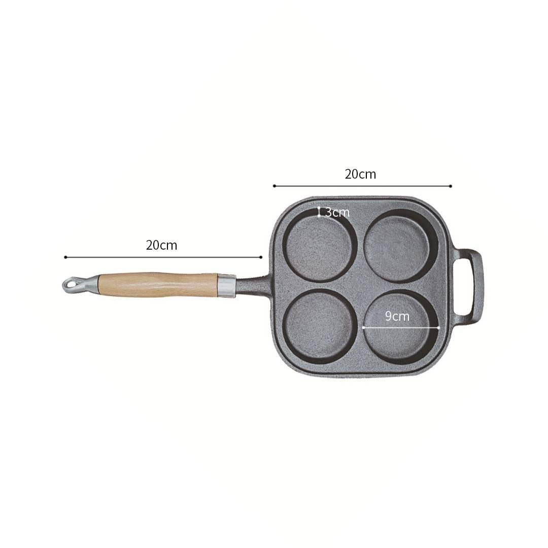 SOGA 2X 4 Mold Cast Iron Breakfast Fried Egg Pancake Omelette Fry Pan | Outdoorium