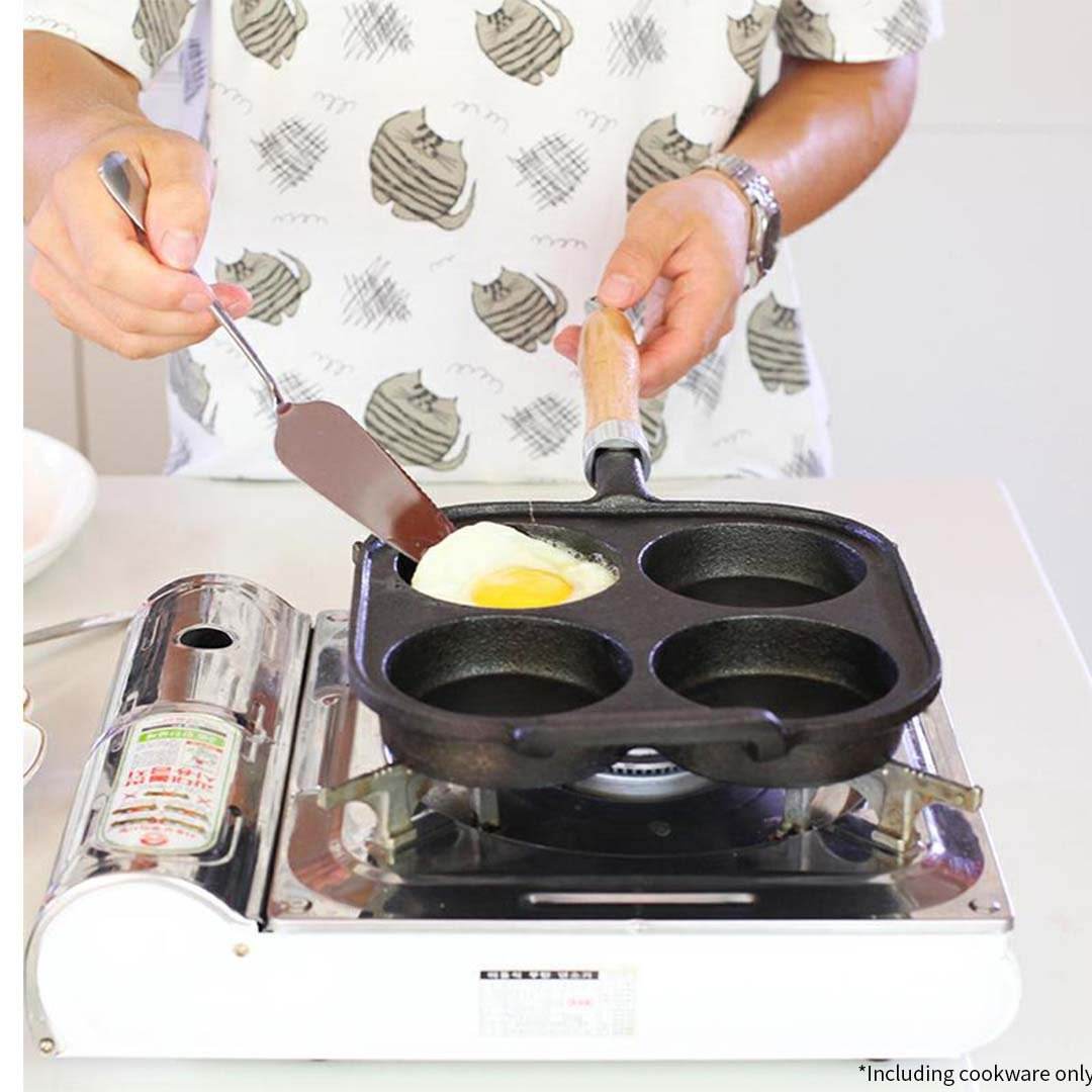 SOGA 2X 4 Mold Cast Iron Breakfast Fried Egg Pancake Omelette Fry Pan | Outdoorium