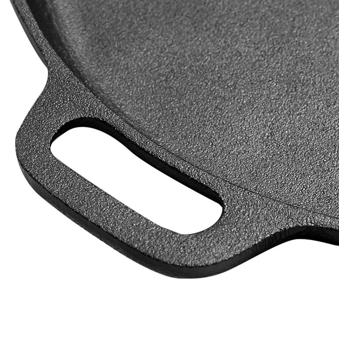 SOGA 2x Cast Iron Frying Pan Skillet Coating Steak Sizzle Platter 30cm | Outdoorium