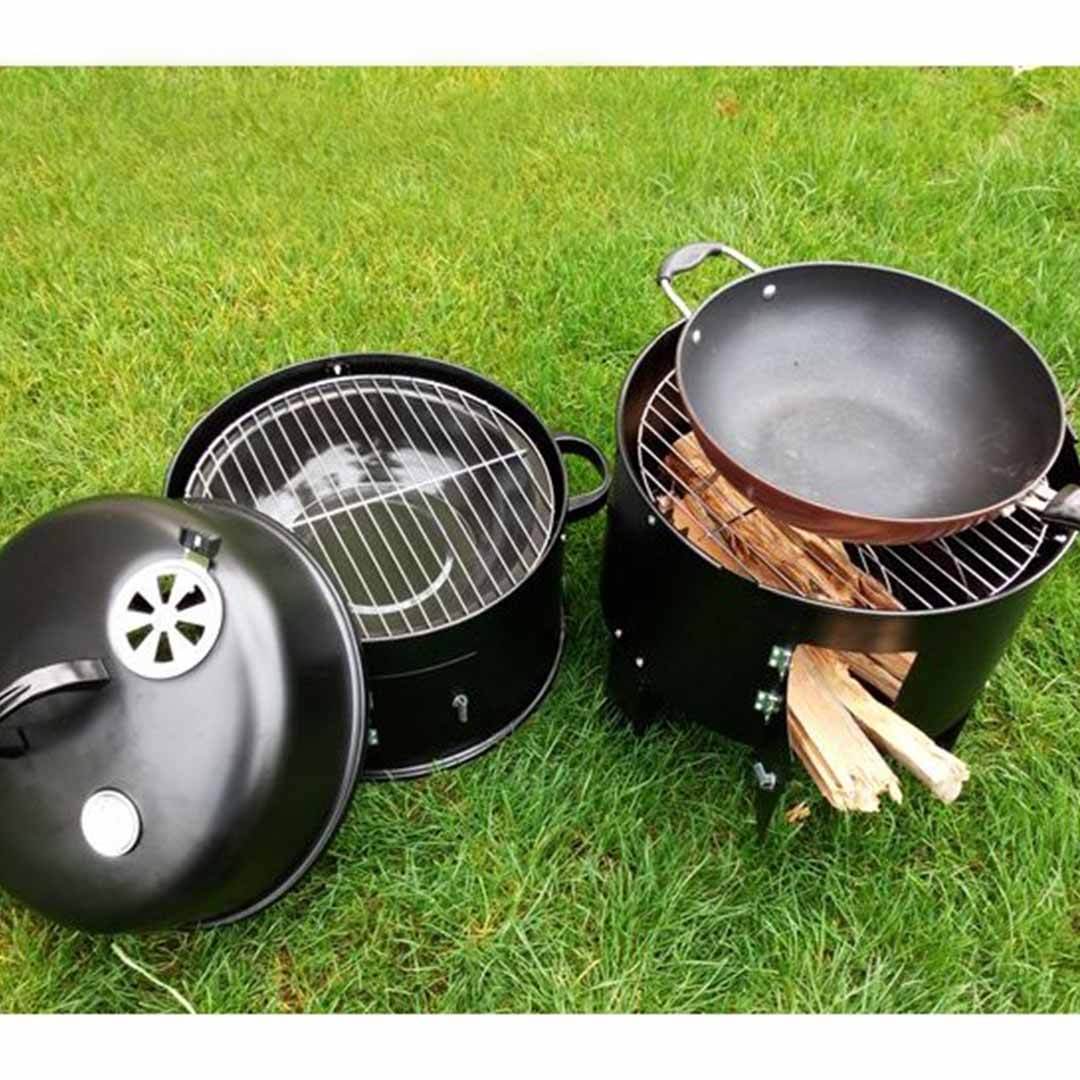 SOGA 3 In 1 Barbecue Smoker Outdoor Charcoal BBQ Grill Camping Picnic Fishing | Outdoorium