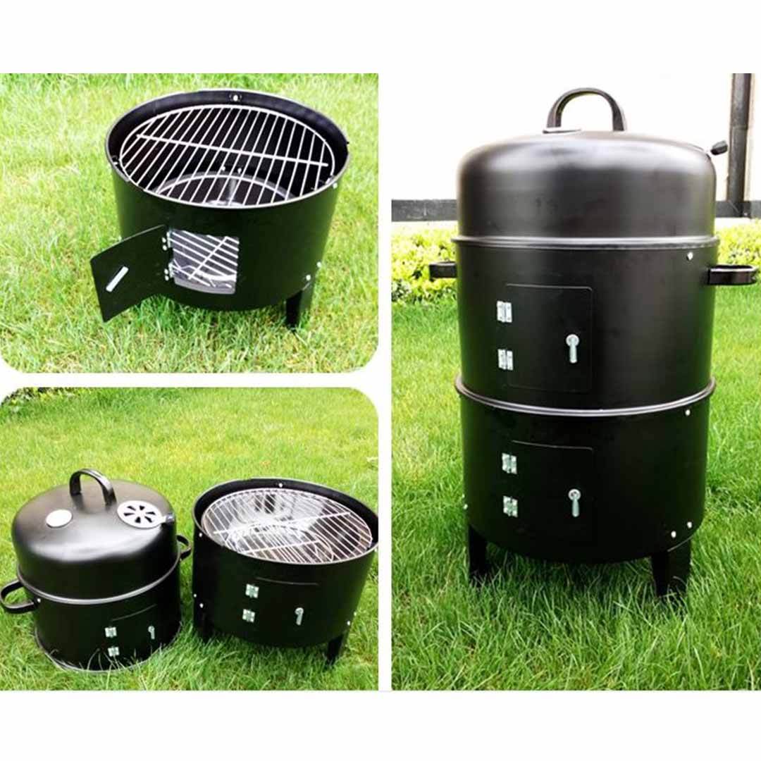 SOGA 3 In 1 Barbecue Smoker Outdoor Charcoal BBQ Grill Camping Picnic Fishing | Outdoorium